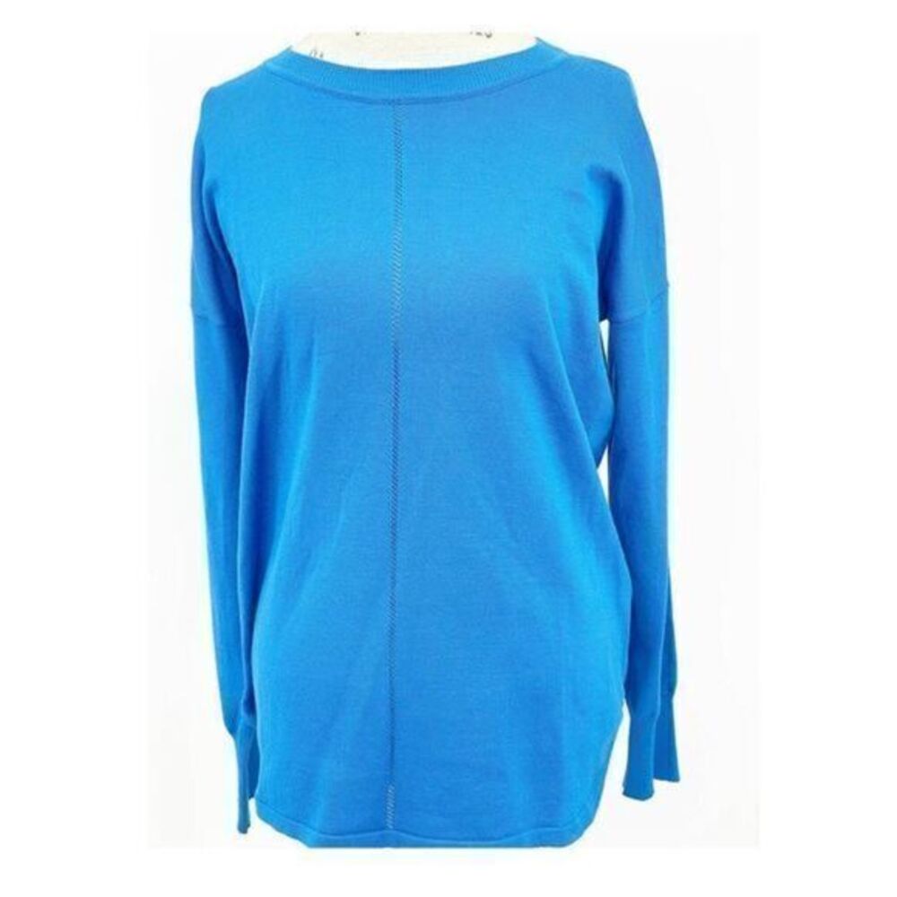 MAX STUDIO Blue Long Sleeves Sweater Top SMALL